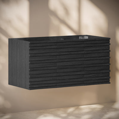 Cascade 48" Wall-Mounted Bathroom Vanity Cabinet without Top in Black Oak