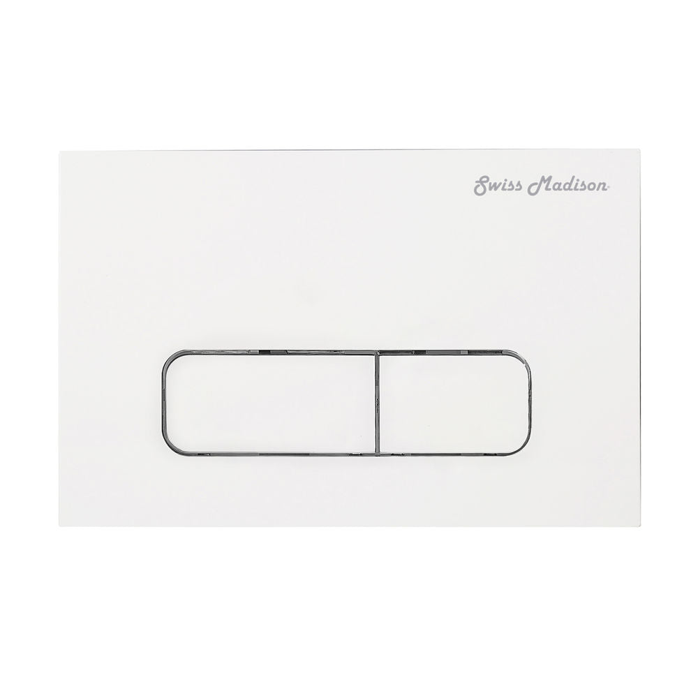 Carre Wall Mount Dual Flush Actuator Plate with Rectangle Push Buttons in White