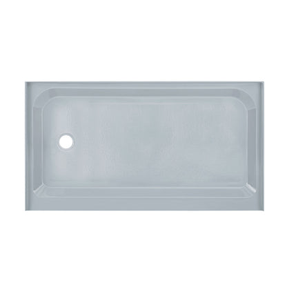 Voltaire 60" x 36" Single-Threshold, Left-Hand Drain, Shower Base in Gray