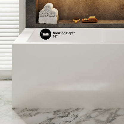 Voltaire 60 x 32 Right Hand Drain Drain Alcove Tub with Corner Apron