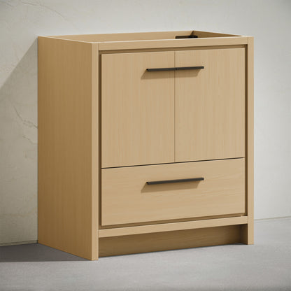 Virage 30" Freestanding Bathroom Vanity in Natural Oak without Sink Top