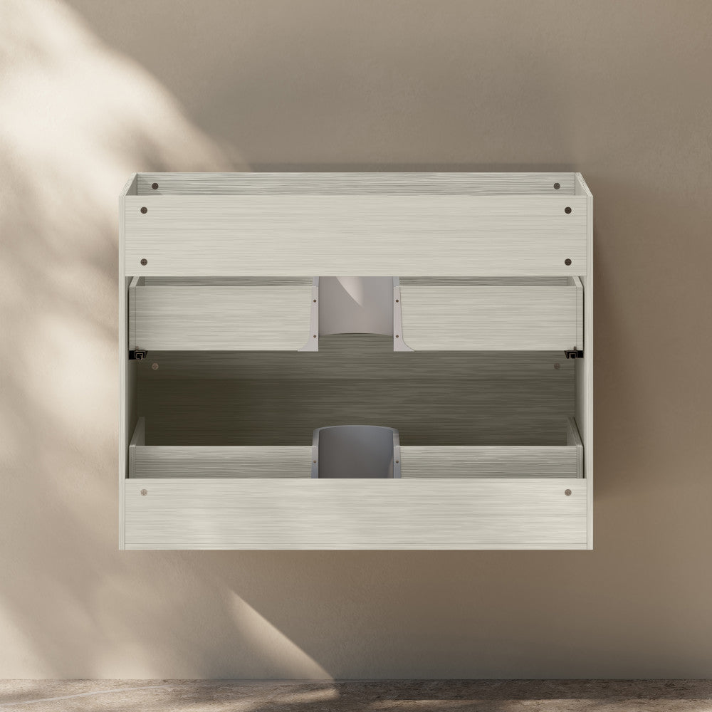 Liberte 30" Wall-Mounted Bathroom Vanity Cabinet without Top in White Oak