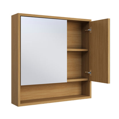 Delice 30 x 30 Rectangular Wall Mount Medicine Cabinet in Oak with Open Shelf