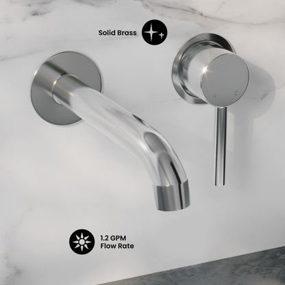 Ivy Single-Handle Wall Mount Bathroom Faucet in Polished Chrome
