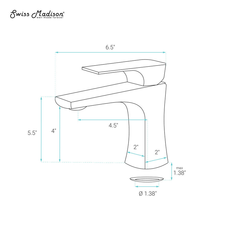 Monaco Single Hole, Single-Handle, Bathroom Faucet in Matte Black