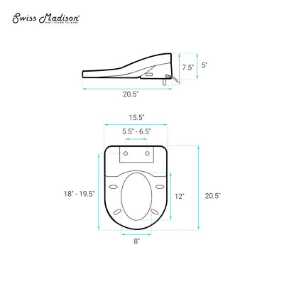 St. Tropez One-Piece Elongated Toilet Vortex Dual-Flush 1.1/1.6 gpf with Smart Seat Bidet