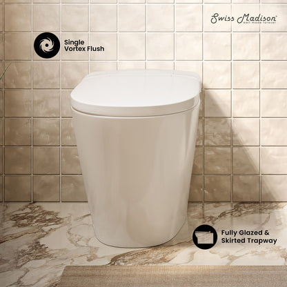 Hugo H Power Flush Tankless Toilet 10" Rough-in 1 GPF Non-Electric ADA Toilet with Integrated Tank in Glossy White