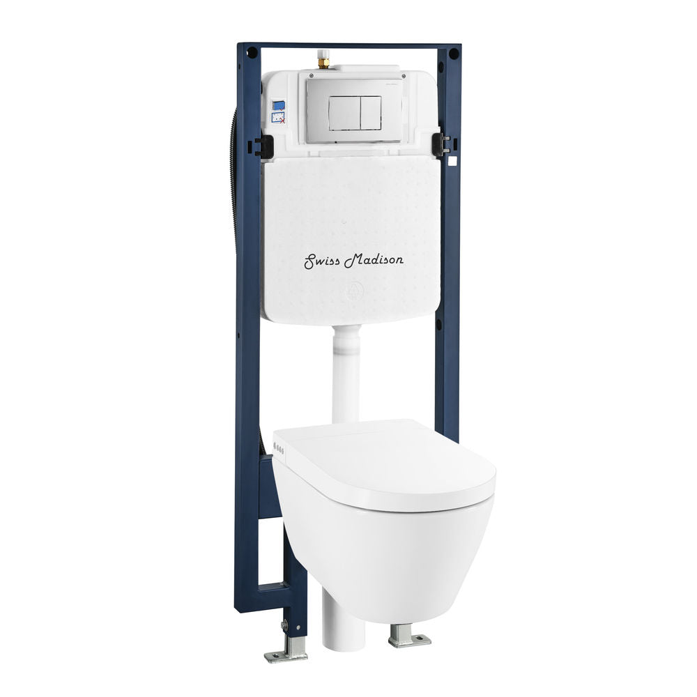 Pur Smart Wall-Hung Toilet with Bidet Bundle with Round Chrome Actuator