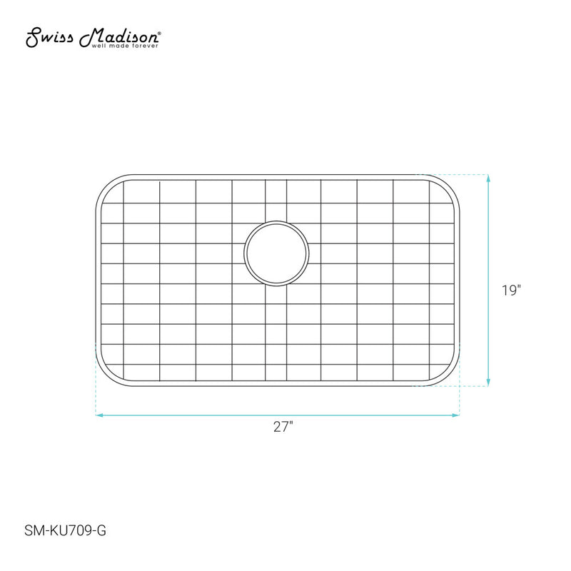 Stainless Steel, Undermount Kitchen Sink Grid for 27 x 19 Sinks