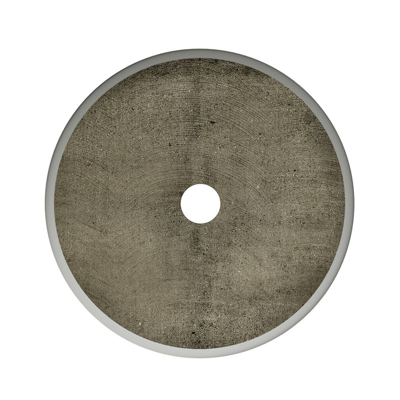 Lisse 14.5" Round Concrete Vessel Bathroom Sink in Dark Grey