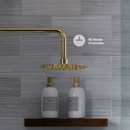 Ivy Single-Handle 1 Spray 8" Wall Mounted Fixed Shower Head in Brushed Gold (Valve Included)