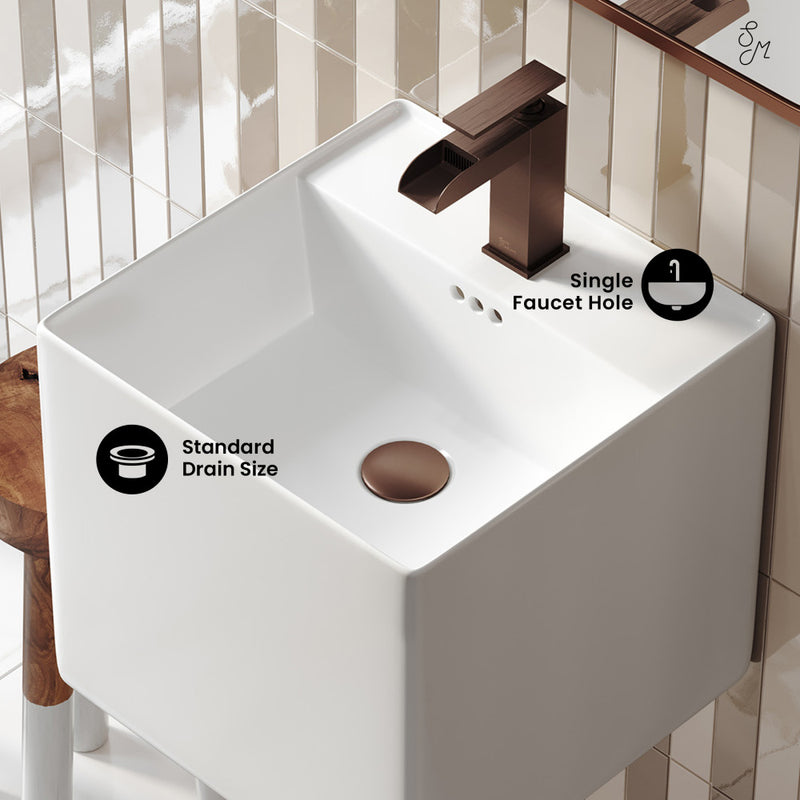 Pur 16.5" Square Wall-Mount Bathroom Sink