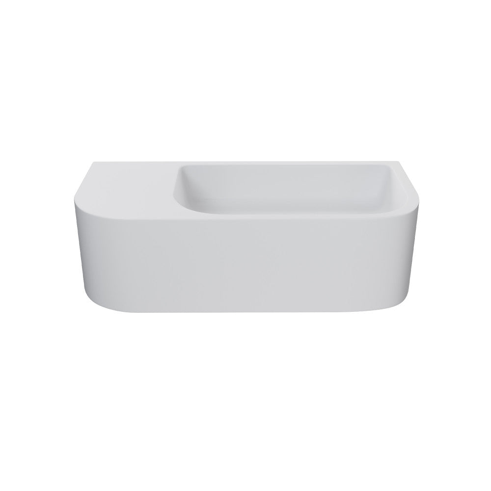 Carre 25" Solid Surface Oval Wall-Mounted Sink In Matte White