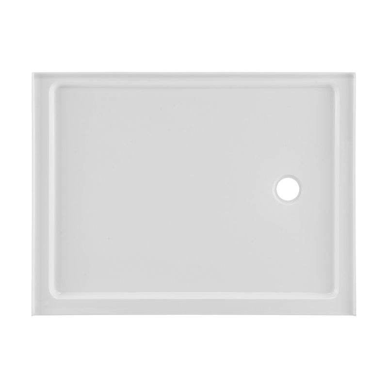 Carre 48" x 36" Acrylic White, Single-Threshold, Right Drain, Shower Base