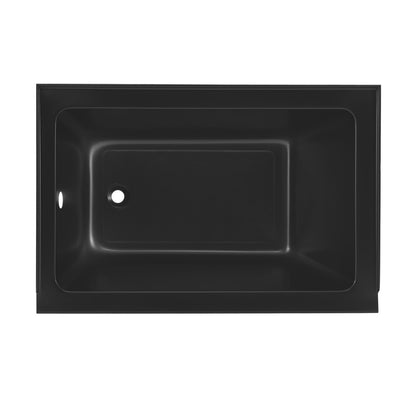Voltaire 48" x 32" Left-Hand Drain Alcove Bathtub in Matte Black