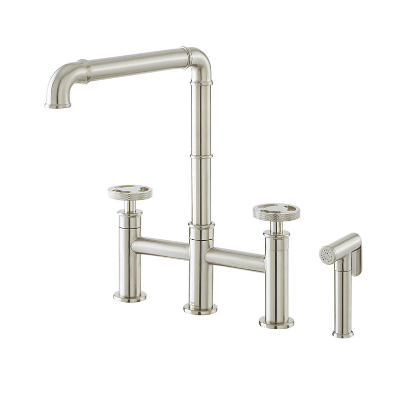 Avallon Pro Widespread Kitchen Faucet with Side Sprayer in Brushed Nickel