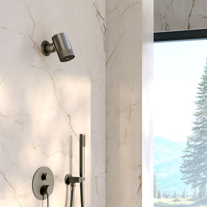 Lumiere 2-Spray Patterns 2.5 GPM Wall Mount Fixed Shower Head in Brushed Nickel
