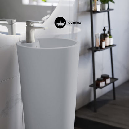 Monaco Circular Basin Pedestal Sink Matte Gray