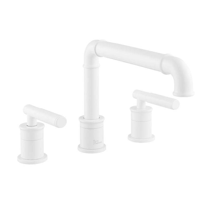 Avallon 8 in. Widespread, Sleek Handle, Bathroom Faucet in Matte White