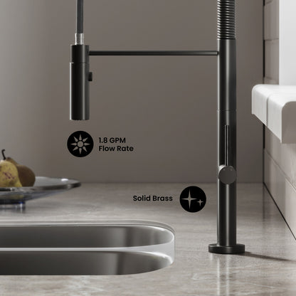 Chalet Single Handle, Pull-Down Kitchen Faucet in Matte Black