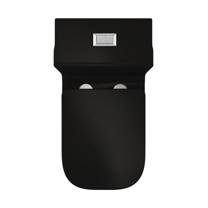 Concorde One Piece Square Toilet Dual Flush in Glossy Black 1.1/1.6 gpf