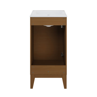 Cascade 18" Bathroom Vanity in Brown Oak