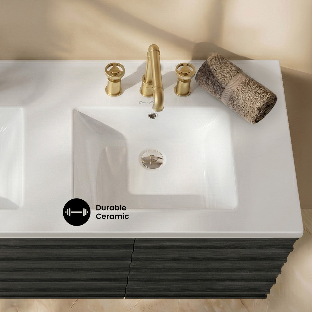 60 inch Vanity Top Bathroom Sink with 3 Holes