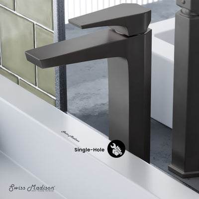 Voltaire Single Hole, Single-Handle, High Arc Bathroom Faucet in Gunmetal Grey