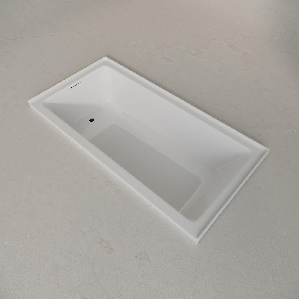 Voltaire 60 x 36 Left Drain Soaking Alcove Bathtub in Glossy White with Integrated Overflow, Drain Included