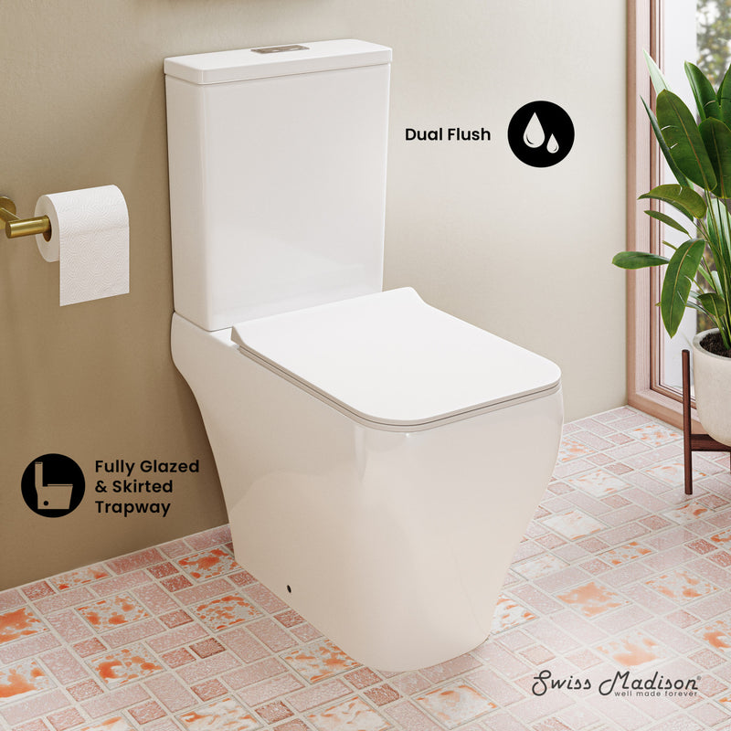 Nadar Two-Piece Square Toilet Dual-Flush 1.1/1.6 gpf