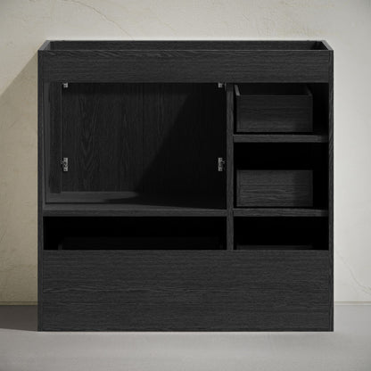 Virage 36" Freestanding Bathroom Vanity in Black Oak without Sink Top