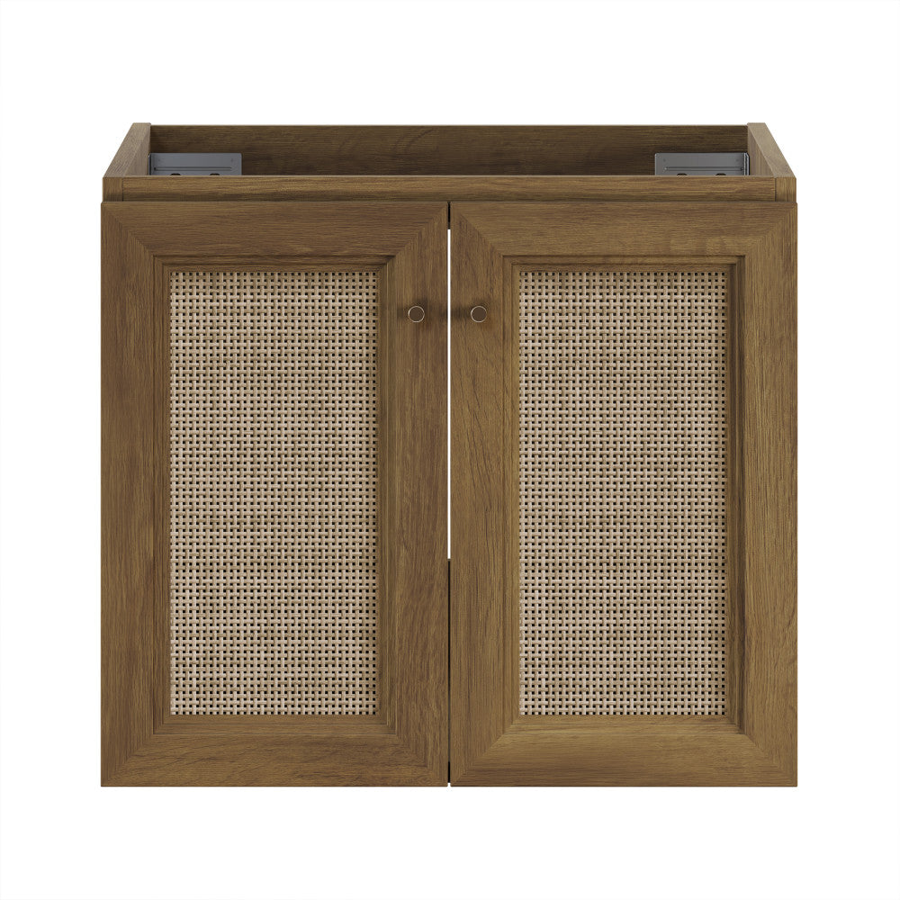 Classe 24" Wall-Mounted Bathroom Vanity in Brown Oak without Sink Top