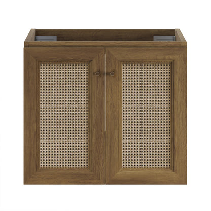 Classe 24" Wall-Mounted Bathroom Vanity in Brown Oak without Sink Top
