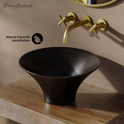 Ivy 16.5" Round Vessel Sink in Matte Black