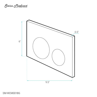 Wall Mount Dual Flush Metal Actuator plate in Matte Gold