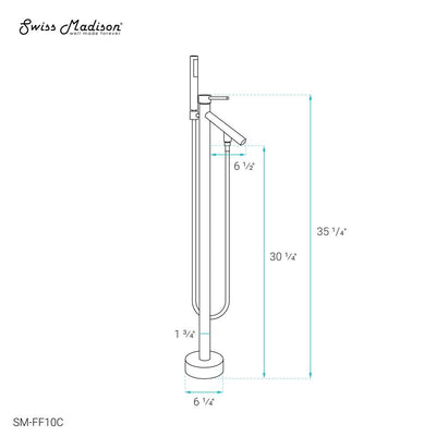 Plaisir Freestanding Bathtub Faucet in Chrome