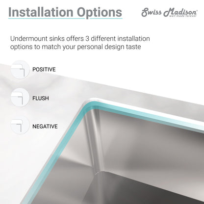 16 x 16 stainless steel undermount kitchen sink, single basin, angular corners, brushed finish.