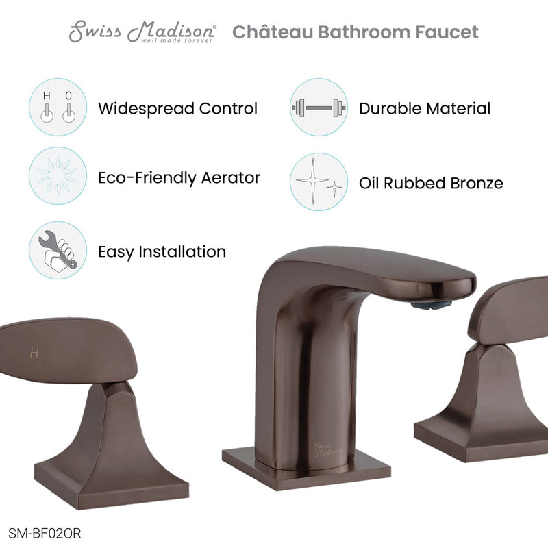 Chateau 8 in. Widespread, 2-Handle, Bathroom Faucet in Oil Rubbed Bronze