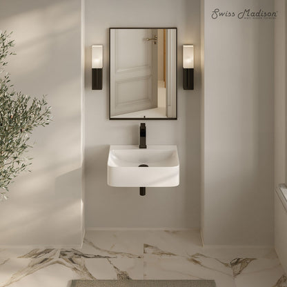 St. Tropez 17" Rectangle Wall-Mounted Sink in Glossy White