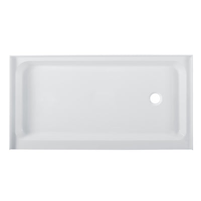 Voltaire 60" x 32" Acrylic White, Single-Threshold, Right-Hand Drain, Shower Base