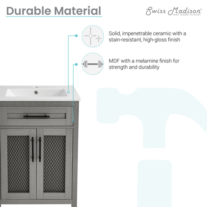 Calice 24" Bathroom Vanity in Carbon Gray