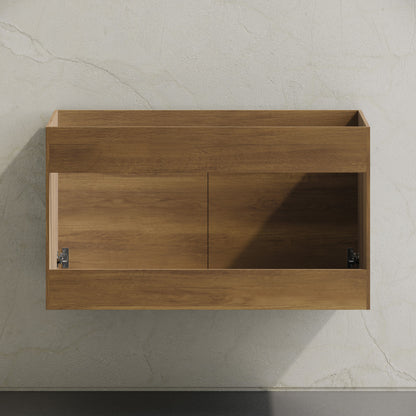 St. Tropez 36" Wall-Mounted Bathroom Vanity Cabinet without Top in Brown Oak