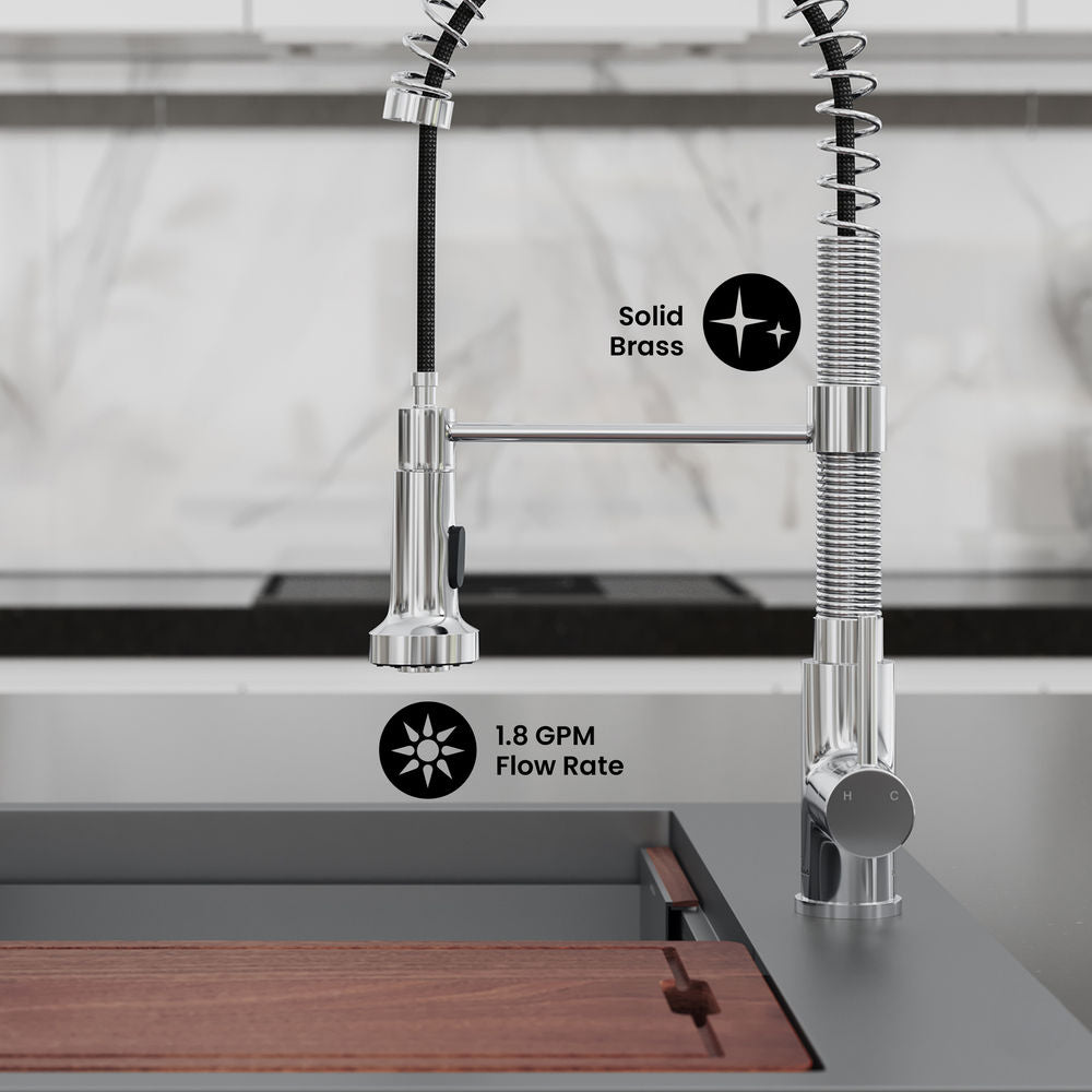 Nouvet Single Handle, Pull-Down Kitchen Faucet in Chrome