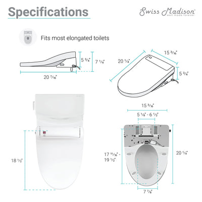 Virage One-Piece Toilet with Vivante Smart Seat Left Side Flush Handle 1.28 gpf