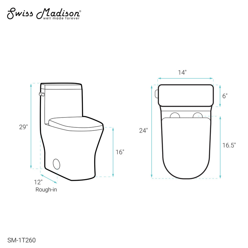 Sublime II One-Piece Round Toilet Side Flush 1.28 GPF