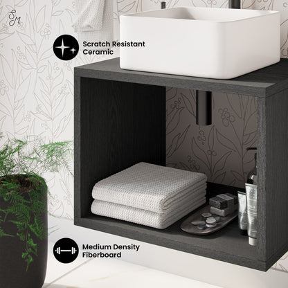 Concorde 24'' Wall-Hung Vanity In Black