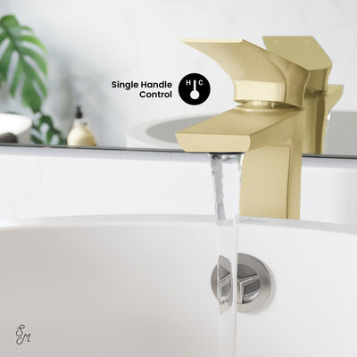 Monaco Single Hole, Single-Handle, High Arc Bathroom Faucet in Brushed Gold