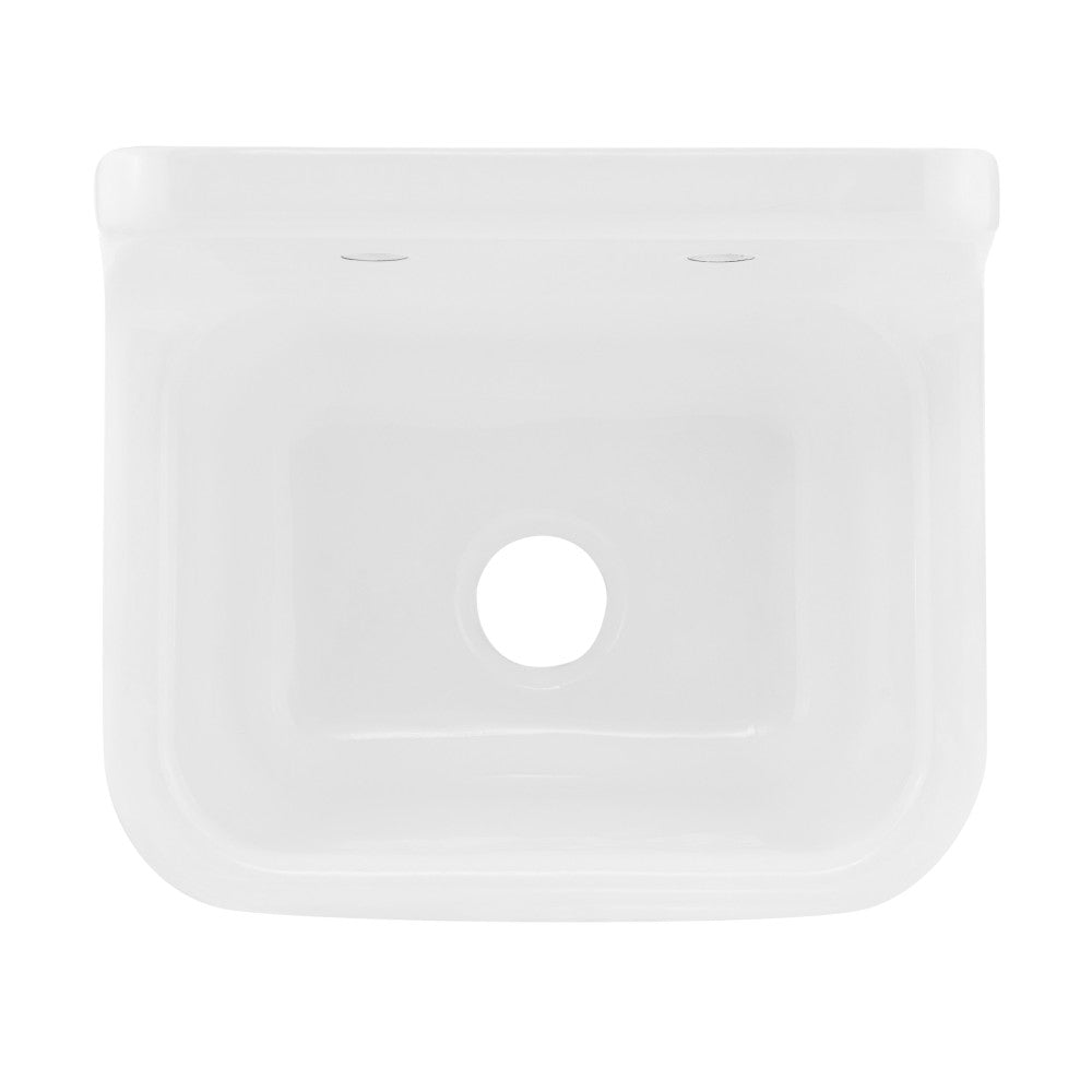 Loire 22" Cast Iron Rectangle Wall-Mounted Sink in Glossy Taupe