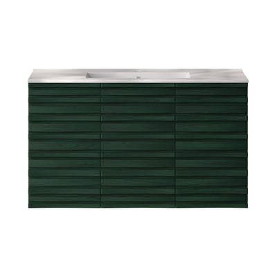 Cascade 36" Wall-Mounted Bathroom Vanity in Green Oak with Sink Top