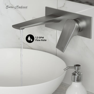 Monaco Single-Handle, Wall-Mount, Bathroom Faucet in Brushed Nickel